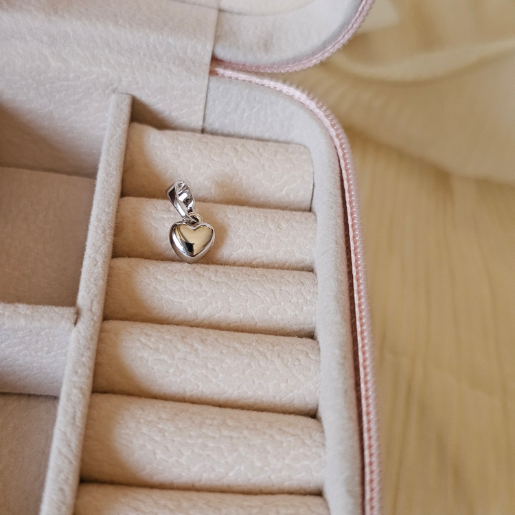 پلاک گردنبند نقرهای طرح قلب توپر (ژوپینگ)